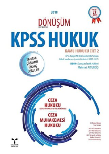 2018 Dönüşüm KPSS Hukuk - Kamu Hukuku Cilt 2 Ceza Hukuku (Genel Hüküml