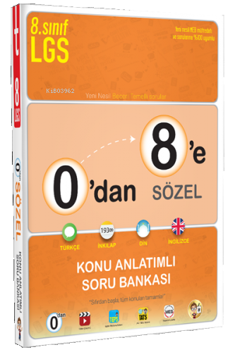 8. Sınıf LGS 0 dan 8 e Sözel Konu Anlatımlı Soru Bankası