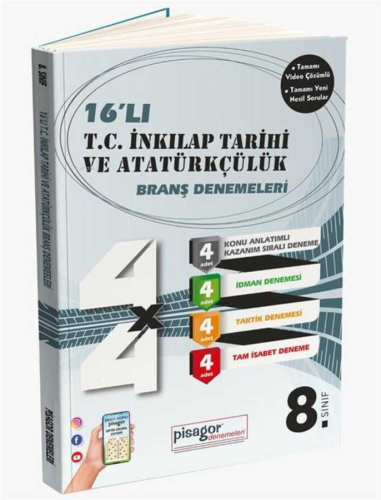 8. Sınıf Pisagor 16`lı İnkılap Tarihi ve Atatürkçülük Denemesi