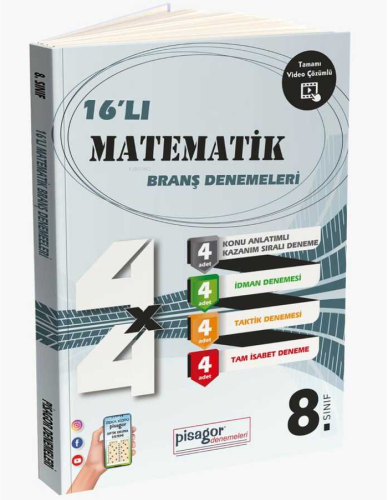 8. Sınıf Pisagor 16`lı Matematik Branş Denemeleri