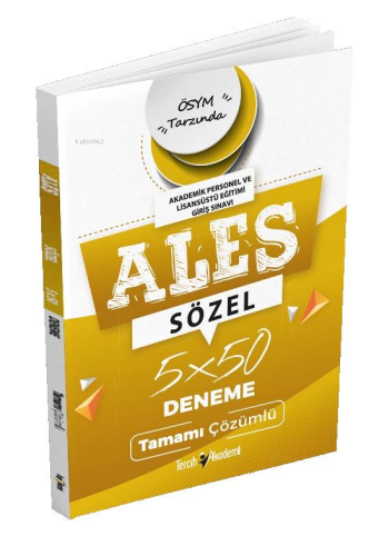 Ales Sözel 5 X50 Denemetamamı Çözümlü