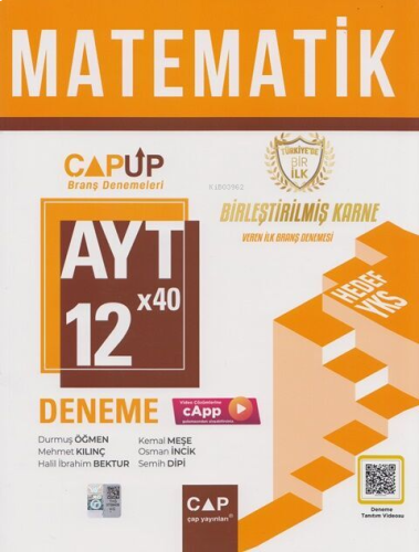 Çap Yayınları AYT Matematik 12 x 40 Up Deneme