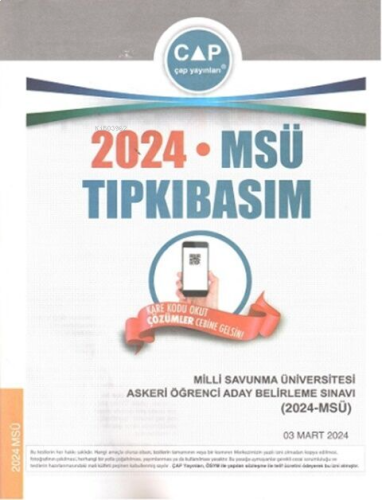 Çap Yayınları Üniversiteye Hazırlık MSÜ 2024 Tıpkı Basım