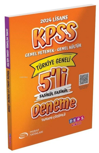 Ders Koçu 2024 KPSS Genel Yetenek Genel Kültür Fasikül 5 Deneme Çözüml