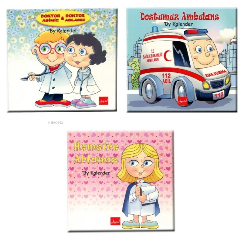 Doktor Abimiz - Doktor Ablamız Sağlık Seti (4 Kitap Set, Renkli Resiml