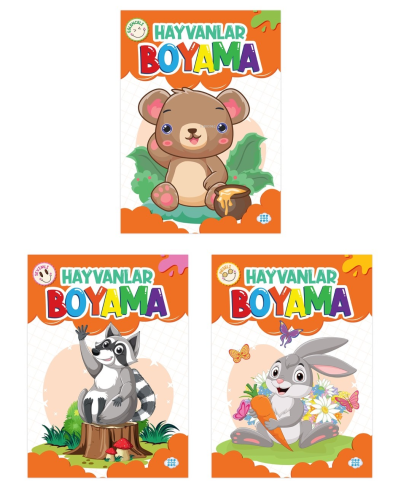 Hayvanlar Boyama Seti (3 Kitap Takım)