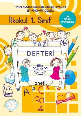 İlkokul 1. Sınıf Yazı Defteri Standart Çizgili Küçük - Dik Temel Harfl