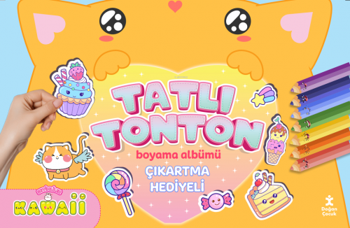 Kawaii Tatlı Tonton Çıkartma Hediyeli Boyama Albümü