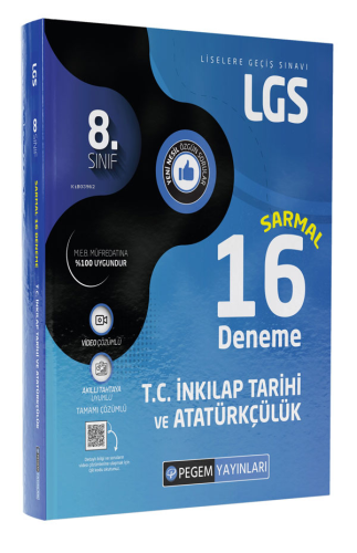 LGS 8.Sınıf T.C. İnkilap Tarihi ve Atatürkçülük Sarmal 16 Deneme