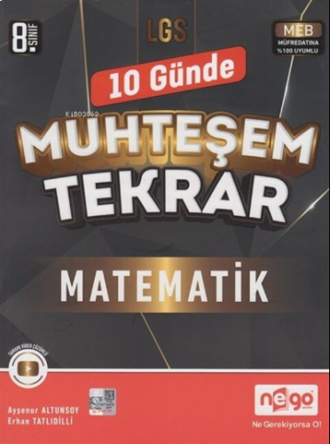 Nego Yayınları 8. Sınıf LGS Matematik 10 Günde Muhteşem Tekrar