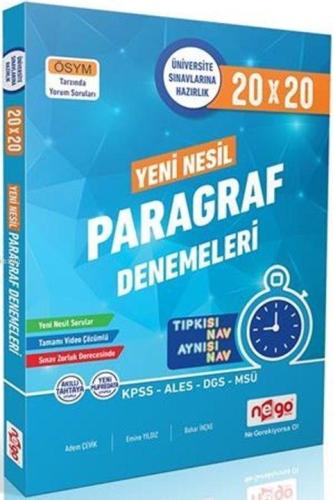 Nego Yayınları TYT AYT Paragraf 20x20 Branş Denemeleri Nego