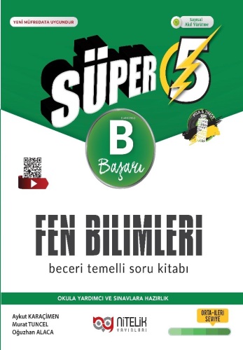 Nitelik 5. Sınıf Süper Fen Bilimleri Beceri Temelli Soru Kitabı (B)