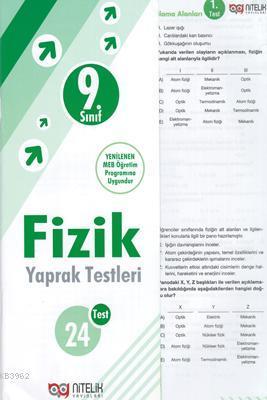 Nitelik - 9. Sınıf Fizik Yaprak Test Yeni 2019