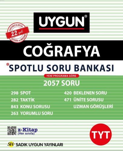 Sadık Uygun Yayınları TYT Coğrafya Spotlu Soru Bankası Kitabı Sadık Uy