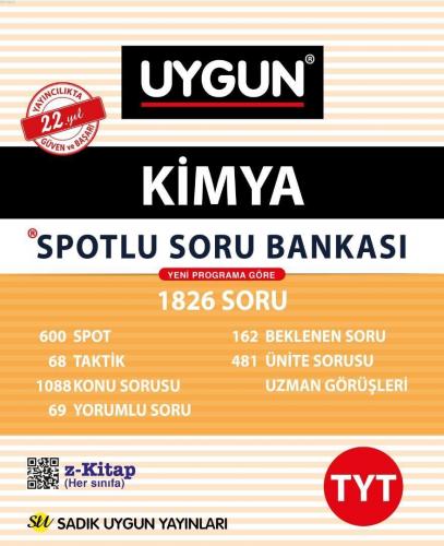 Sadık Uygun Yayınları TYT Kimya Spotlu Soru Bankası Kitabı Sadık Uygun